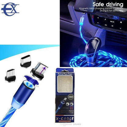 CABLE USB CON LUZ IMAN 3 EN 1