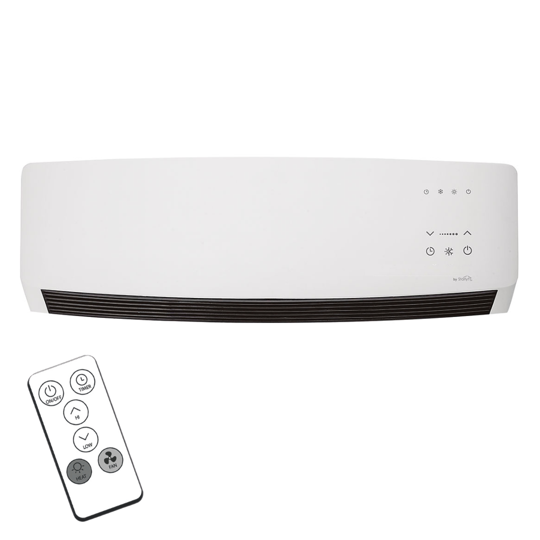 Calefactor y climatizador de pared 2 en 1