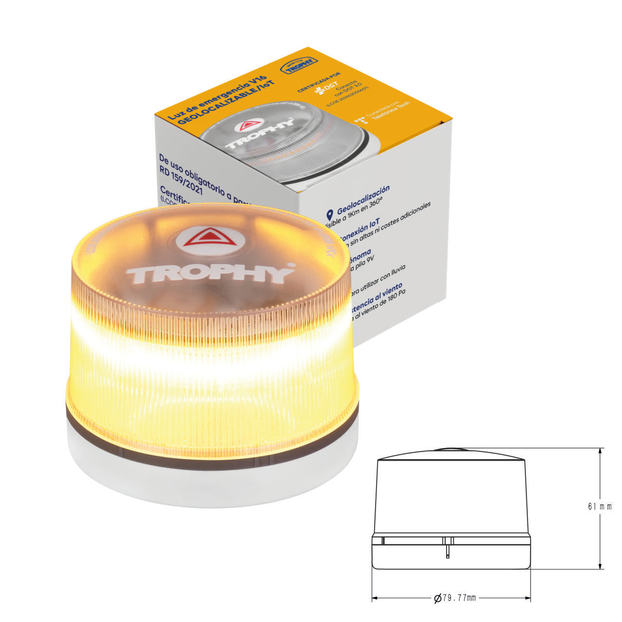 Pack 2 Piezas De Balizas Luces Emergencia V16 Homologada DGT