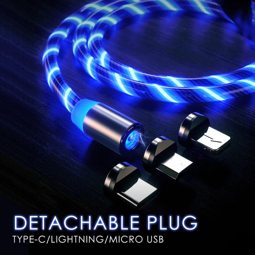 CABLE USB CON LUZ IMAN 3 EN 1