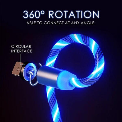 CABLE USB CON LUZ IMAN 3 EN 1