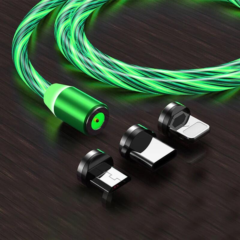 CABLE USB CON LUZ IMAN 3 EN 1