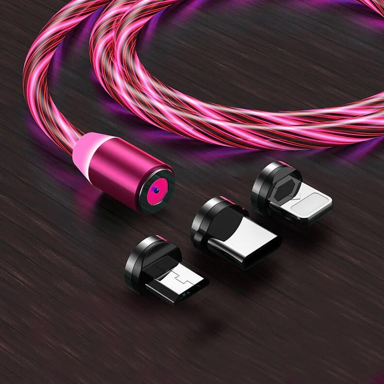 CABLE USB CON LUZ IMAN 3 EN 1