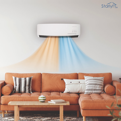 Calefactor y climatizador de pared 2 en 1